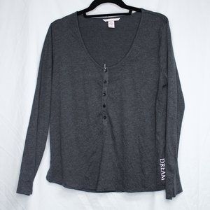 Victoria's Secret Pajama Top Long-sleeve. dark gray. Large NWT